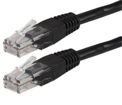 High-Speed RJ45 Black CAT5e Ethernet Patch Cable: Reliable Connectivity for LAN, Internet 1 Metre