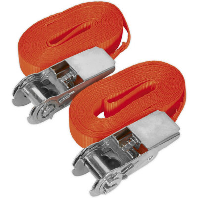 High-Strength 25mm x 4.5m 800KG Polyester Ratchet Tie Down Strap Set