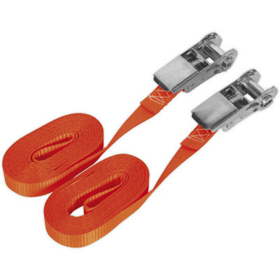 High-Strength 25mm x 4.5m 800KG Polyester Ratchet Tie Down Strap Set