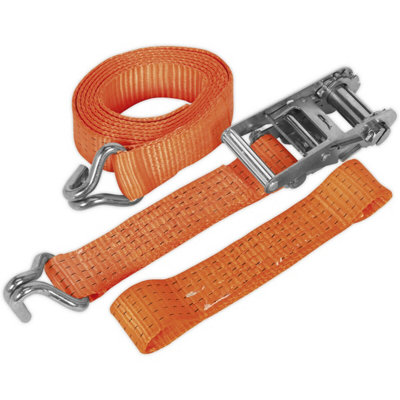 High-Strength 50mm x 3m Car Wheel Ratchet Tie Down Strap with Steel J Hook
