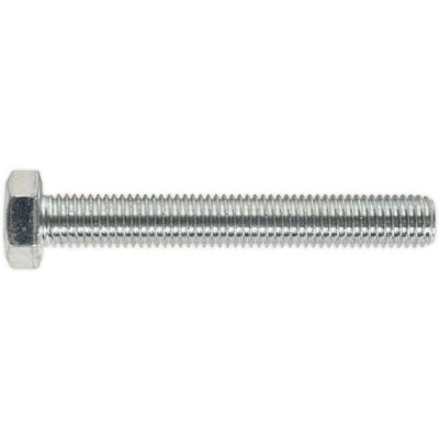 High Strength M14 x 100mm Setscrew Pack of 10 - Grade 8.8 Zinc Plated DIN 933