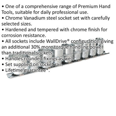 High Torque 9 Piece Socket Set - 3/8" Imperial Drive with WallDrive Technology