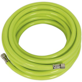 High-Visibility Air Hose with 1/4 Inch BSP Unions - 10 Metre Length - 8mm Bore