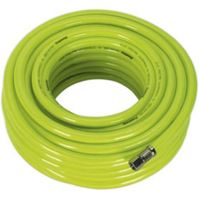 High-Visibility Air Hose with 1/4 Inch BSP Unions - 20 Metre Length - 8mm Bore