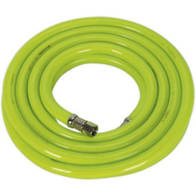High-Visibility Air Hose with 1/4 Inch BSP Unions - 5 Metre Length - 10mm Bore
