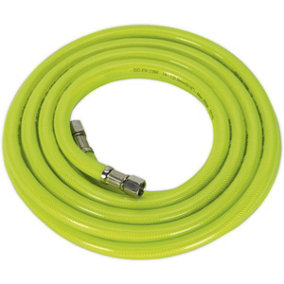 High-Visibility Air Hose with 1/4 Inch BSP Unions - 5 Metre Length - 8mm Bore