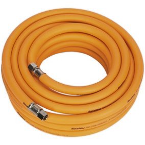High-Visibility Hybrid Air Hose with 1/4 Inch BSP Unions - 10 Metres - 10mm Bore