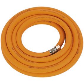 High-Visibility Hybrid Air Hose with 1/4 Inch BSP Unions - 5 Metres - 10mm Bore