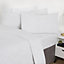 Highams 2 x Soft Cotton Housewife Pillowcases, White - 50 x 75cm