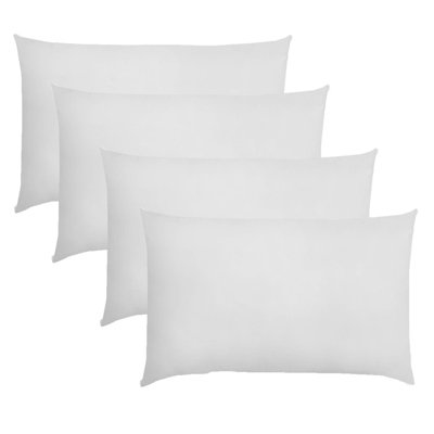 Highams 4 x Soft Polycotton Housewife Pillowcase Set, White - 50 x 75cm