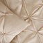 Highams Diamond Pintuck Duvet Cover with Pillowcase, Beige - Double