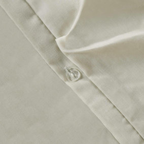 Highams Diamond Pintuck Duvet Cover with Pillowcase, Sage - Double