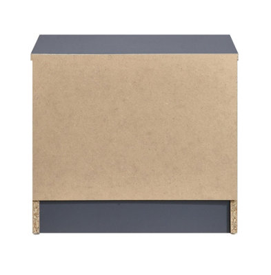Highbury Dark Grey 1 Drawer Open Shelf Bedside Table Nightstand