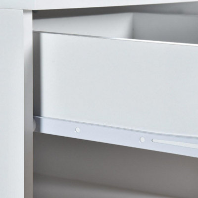 Highbury White 1 Drawer Open Shelf Bedside Table Nightstand