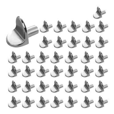 Highdecora 100 Pcs Shelf Support Pegs, 5mm L Shaped Metal Bracket Pegs