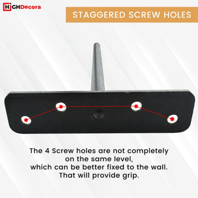 5-Inch Solid Steel Floating Shelf Brackets - 6 Pcs Heavy Duty Hidden