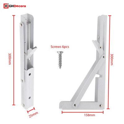 Buy TORACK 24\" Folding Shelf Brackets Heavy Duty Stainless Steel Shelf...