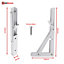 Highdecora Folding Shelf Brackets, 2 Pcs Heavy Duty Foldable Shelf Brackets Metal Wall Mounted Foldable (White, 14 inch)