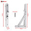 Highdecora Folding Shelf Brackets, 2 Pcs Heavy Duty Foldable Shelf Brackets Metal Wall Mounted Foldable (White, 18 inch)