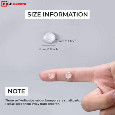 Highdecora Furniture Bumpers Clear Adhesive Buffer Pads 100 Pieces in 1 sheet contain 6 Sheets of buffer pads (600 PCS)