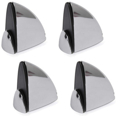 Highdecora Glass Shelf Bracket, Wall Mount, Chrome Finish, Adjustable for 3-15mm Thickness 4 Pieces