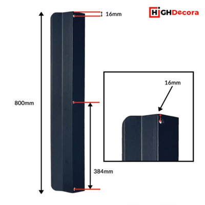 highdecora Long Profile Pull Handle V Style for Furniture Wardrobe, Kitchen Cabinet, TV Unit, Drawer (1, Black)