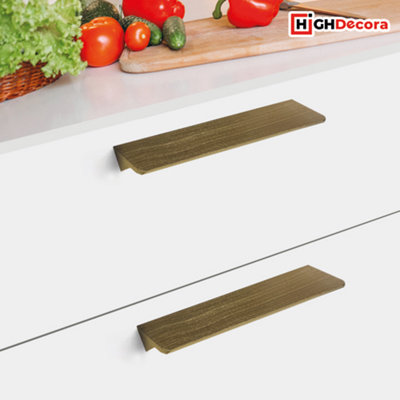 highdecora Profile Pull Handle V Style for Furniture Wardrobe, Kitchen Cabinet, TV Unit, Drawer (1, Gold)