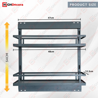 highdecora Pull Out Kitchen Cabinet Basket, Double Layer Spice Rack ...