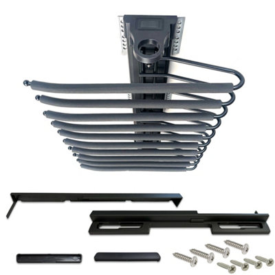 Highdecora Pull Out Trousers Rack, Steel Sliding Pants Hanger, 10-20 Arms, Grey (10 Arms)