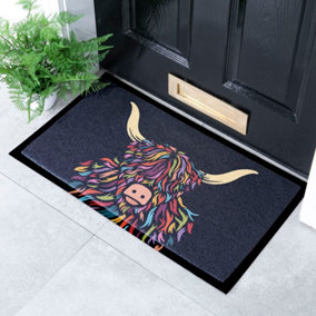 Highland Cow Colour Indoor & Outdoor Doormat - 70x40cm