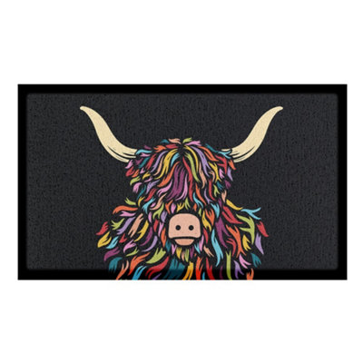 Highland Cow Colour Indoor & Outdoor Doormat - 70x40cm