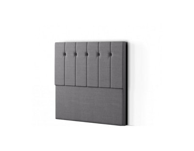 Highland Headboard Floor Standing  Matching Buttons King Linen Grey