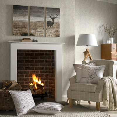 Highland Stag Print On Wood Wall Art