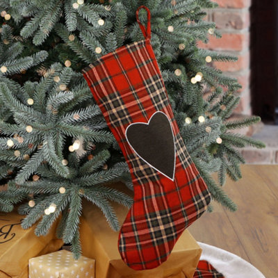 Highland Tartan Love Heart Xmas Gift Decoration Christmas Stocking