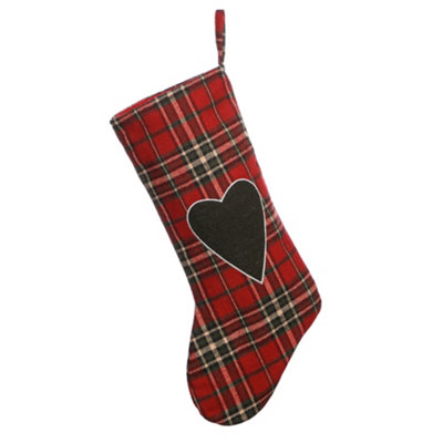Highland Tartan Love Heart Xmas Gift Decoration Christmas Stocking