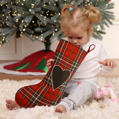 Highland Tartan Love Heart Xmas Gift Decoration Christmas Stocking - 4