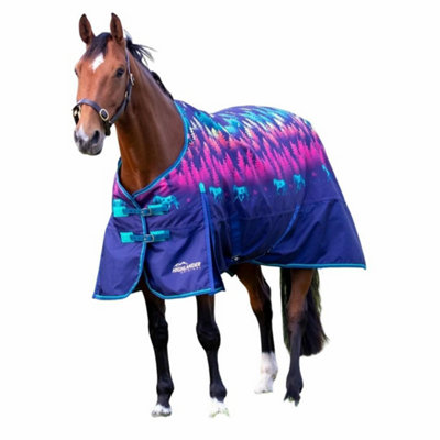 Highlander Original achable Neck 200g Horse Turnout Rug Navy (7 8