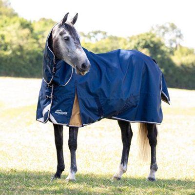 Highlander Plus Combo Neck Lite Horse Turnout Rug Navy (5 9