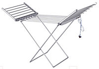 Highlands Electric Heated Clothes Dryer Folding Energy-Efficient Indoor Airer Wet Laundry Drying Horse Rack, Silver