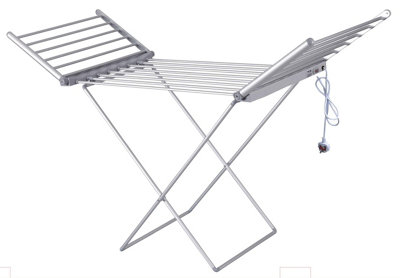 Electric Heated Clothes Dryer Folding Energy-Efficient Indoor Airer Wet  Laundry Drying Horse Rack-Floor-Standing