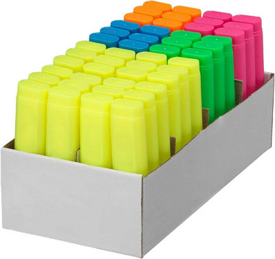 Highlighter Bulk Pack 48 Fluorescent Marking Pens Assorted Colours ...