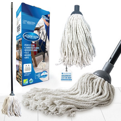 Highly Absorbent Cotton Floor Mop Set Traditional String Mop with Extra ...