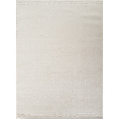HIKARI Scandi Modern High Pile Ivory/Off-White Polka Dot Area Rug 160 x 213 cm