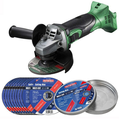 HiKOKI Cordless Angle Grinder 115mm 18V Hi Torque X10 Cutting Discs G18DSL2W4Z DIY at B Q