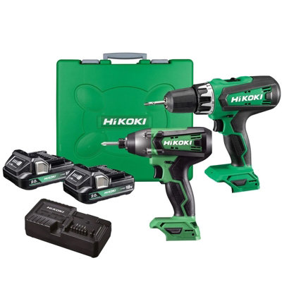HiKOKI Twin Pack Combi Drill And Impact Driver 18V 2 x 2Ah Li-ion KC18DFXJAZ