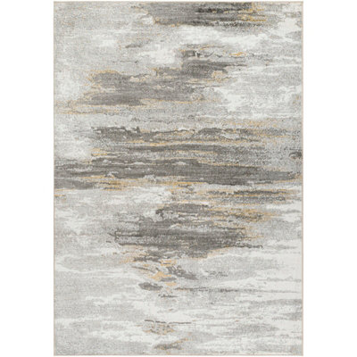 HILA Abstract Modern Marble Charcoal/Off-White Area Rug 120 x 170 cm