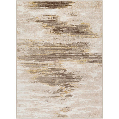 HILA Abstract Modern Marble Dark Brown/Off-White Area Rug 160 x 213 cm