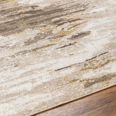 HILA Abstract Modern Marble Dark Brown/Off-White Area Rug 160 x 213 cm