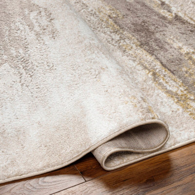 HILA Abstract Modern Marble Dark Brown/Off-White Area Rug 160 x 213 cm
