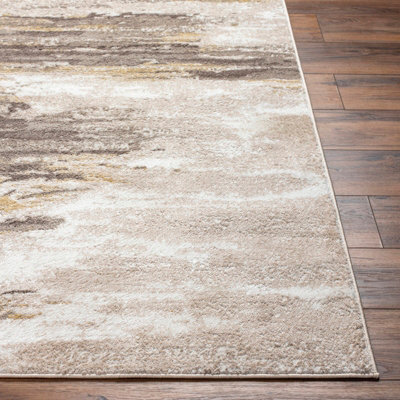 HILA Abstract Modern Marble Dark Brown/Off-White Area Rug 160 x 213 cm